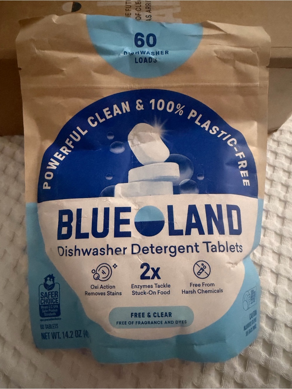 Blue Land Dishwasher Detergent Tablet Refills 100% plastic free/60 tablets/New